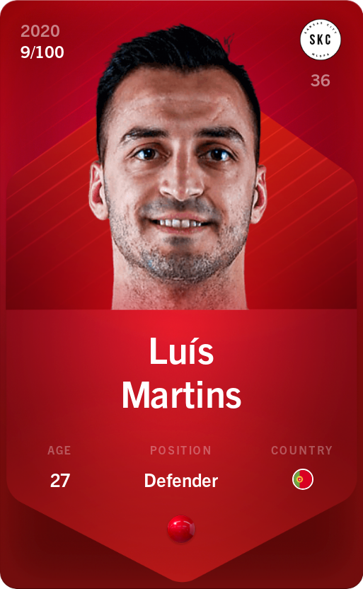 Sorare - Sorare Official - Luís Martins 2020-21 • Rare 9/100 - NFT # 13857324772052341009873069553499638509610060764022269670341606603328470102638
