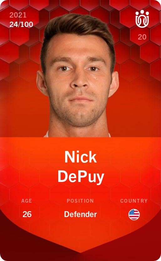 Sorare - Sorare Official - Nick DePuy 2021-22 • Rare 24/100 - NFT # 95280070980391162472767835833746981448697524860023865009754474481910325158020