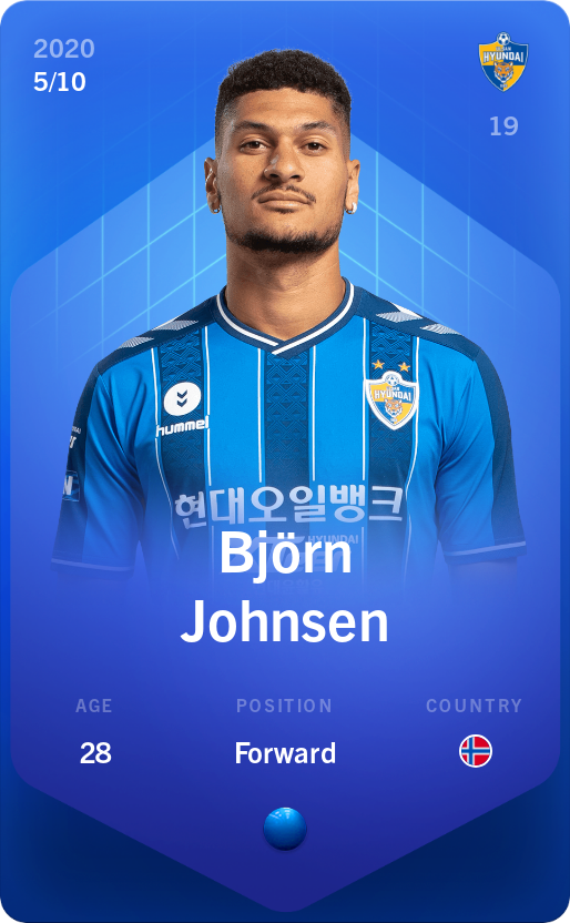 Sorare - Sorare Official - Björn Johnsen 2020-21 • Super Rare 5/10 - NFT # 66978879994228360202460454218600600506579531711286835194055292164663925146689