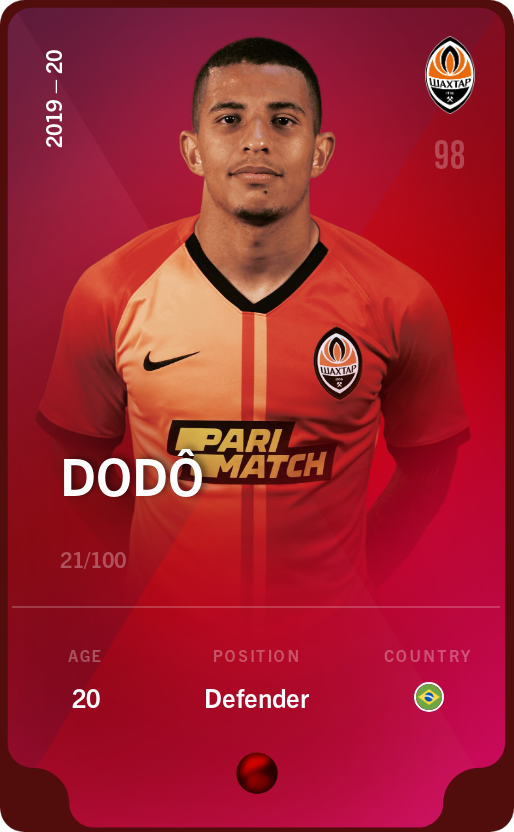 Sorare - Sorare Official - Dodô 2019-20 • Rare 21/100 - NFT # 26138079797179473618065913204728991061896811224861085653280401209703276405654