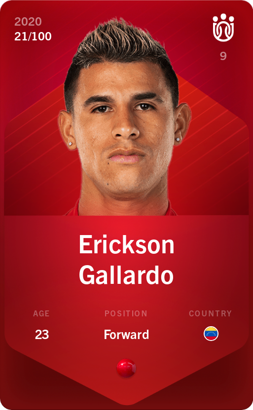 Sorare - Sorare Official - Erickson Gallardo 2020-21 • Rare 21/100 - NFT # 71357982902101218199724955997668285109867397101080273473915004375134620772492