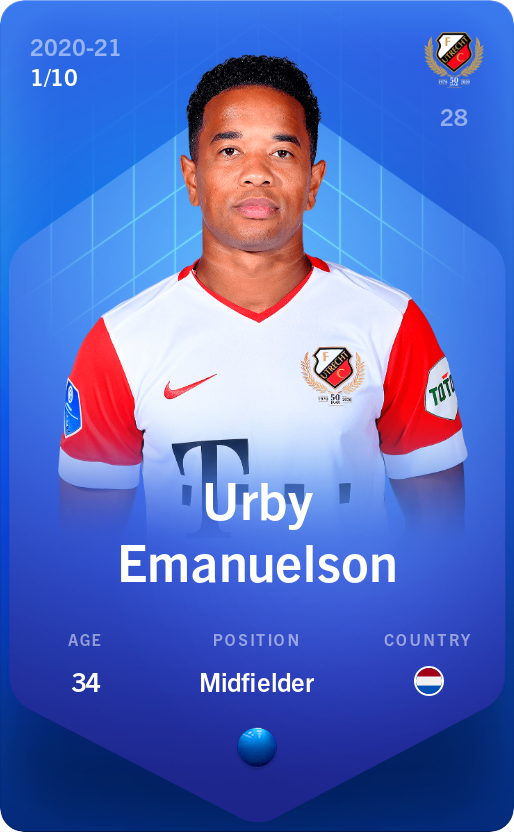 Sorare - Sorare Official - Urby Emanuelson 2020-21 • Super Rare 1/10 - NFT # 31406597319071292750526374332349213534379597664159197634893402151182016359053