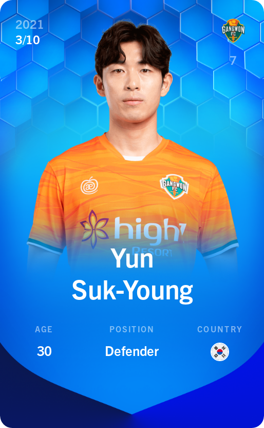Sorare - Sorare Official - Yun Suk-Young 2021-22 • Super Rare 3/10 - NFT # 33349489534371199008612483532728680462841557301755864897018621987518803686696