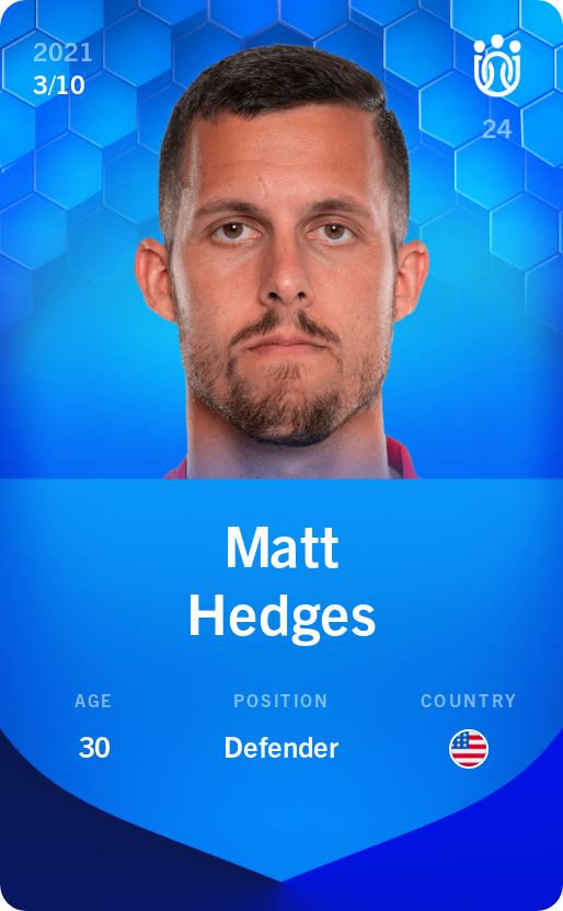 Sorare - Sorare Official - Matt Hedges 2021-22 • Super Rare 3/10 - NFT # 6521846334004011141941931394278569570204427509151497163074283103478872180660