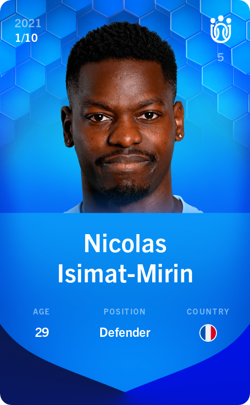 Sorare - Sorare Official - Nicolas Isimat-Mirin 2021-22 • Super Rare 1/10 - NFT # 32228785413967452245137466876016455831220926867426135195811706671797896457879