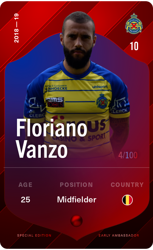 Sorare - Sorare Official - Floriano Vanzo 2018-19 • Rare 4/100 - NFT # 94565182789108926181073593935090062880209623023097920755263709269655400850249