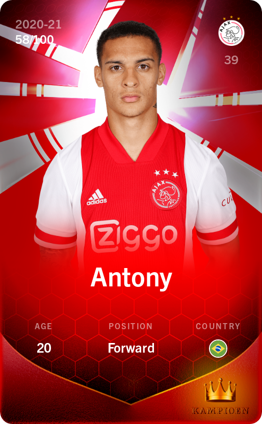 Sorare - Sorare Official - Antony 2020-21 • Rare 58/100 - NFT # 12223045621005144495732015993923562543709787660523956222698458060598875864200