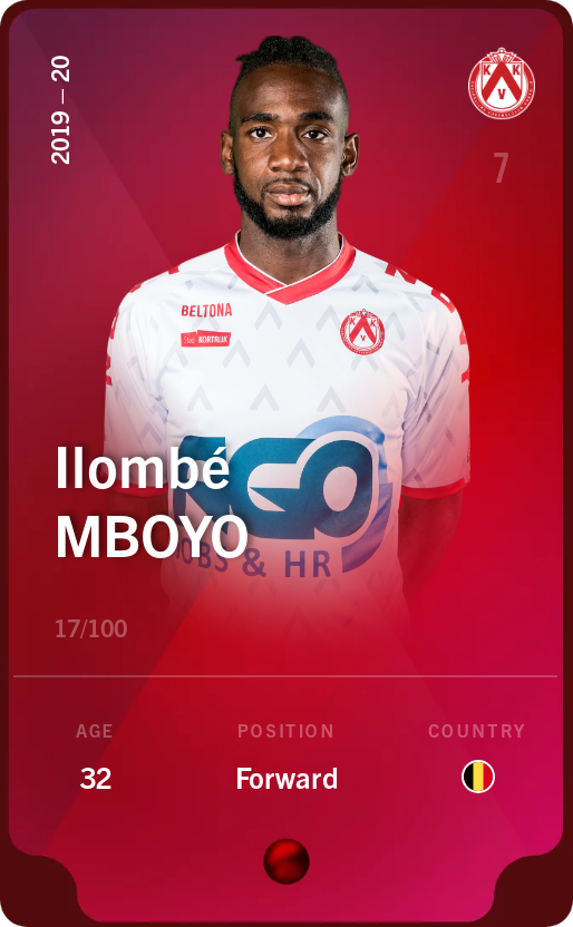 Sorare - Sorare Official - Ilombé Mboyo 2019-20 • Rare 17/100 - NFT # 110562359120911813593420253810859475822241328370301552615843644211183490141822