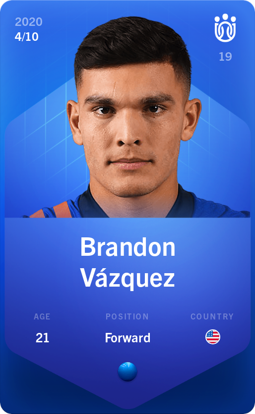 Sorare - Sorare Official - Brandon Vázquez 2020-21 • Super Rare 4/10 - NFT # 40363515401538658205374352509813398531172071700492395878357938742375538133168