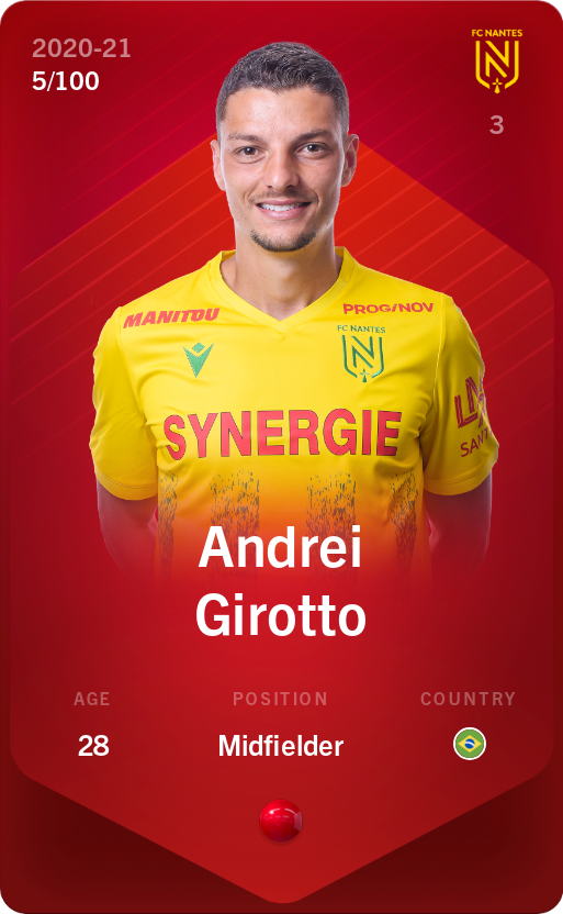 Sorare - Sorare Official - Andrei Girotto 2020-21 • Rare 5/100 - NFT # 97040203131966568841273334519823560617300312724584782783679553215693380512252
