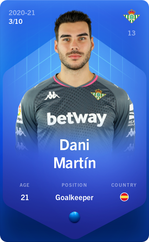 Sorare - Sorare Official - Dani Martín 2020-21 • Super Rare 3/10 - NFT # 102427839517083476539726424738969562767658601190841404070504382886538454773920