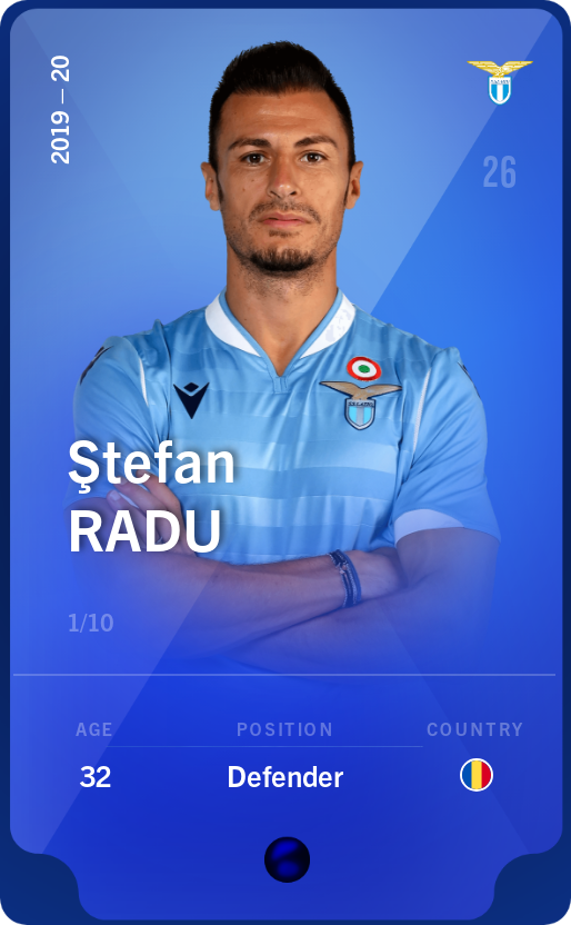 Sorare - Sorare Official - Ştefan Radu 2019-20 • Super Rare 1/10 - NFT # 44985559347369427472127964316020980605230613484350482634917221916812582039225
