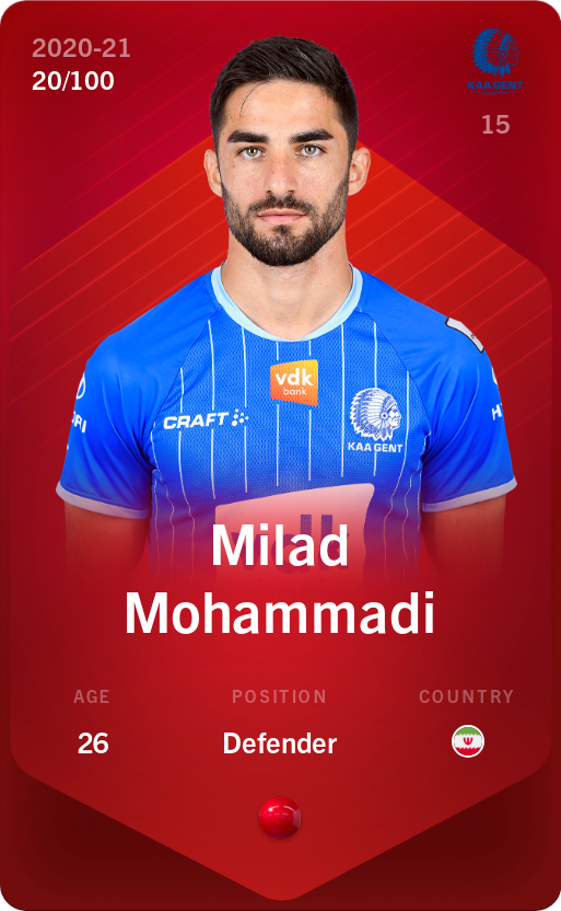 Sorare - Sorare Official - Milad Mohammadi 2020-21 • Rare 20/100 - NFT # 69891724421923584910249028546346844701976531142346416428060614837762945035470