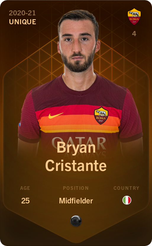 Sorare - Sorare Official - Bryan Cristante 2020-21 • Unique - NFT # 32958109183492828378437248557394543911525658077293492362201247276193199022976