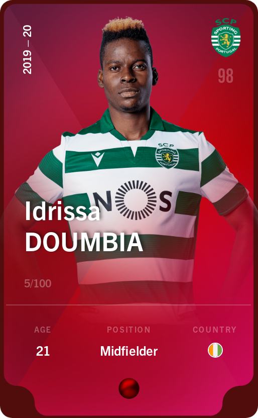 Sorare - Sorare Official - Idrissa Doumbia 2019-20 • Rare 5/100 - NFT # 29532570306718780824481022787824985409530898276220713124020228694258510170020