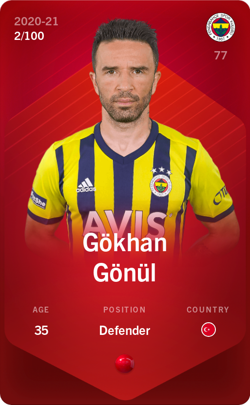 Sorare - Sorare Official - Gökhan Gönül 2020-21 • Rare 2/100 - NFT # 356937139499325968305345215828275164155593311284313547742363430639896241448