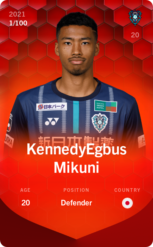 Sorare - Sorare Official - KennedyEgbus Mikuni 2021-22 • Rare 1/100 - NFT # 33686413471121799532001669248940421696145284646701120325654644783200657445896