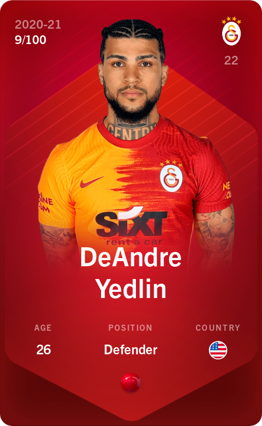 Sorare - Sorare Official - DeAndre Yedlin 2020-21 • Rare 9/100 - NFT # 33317618500477010711476150142421372601538075163659621111459545228906664906252