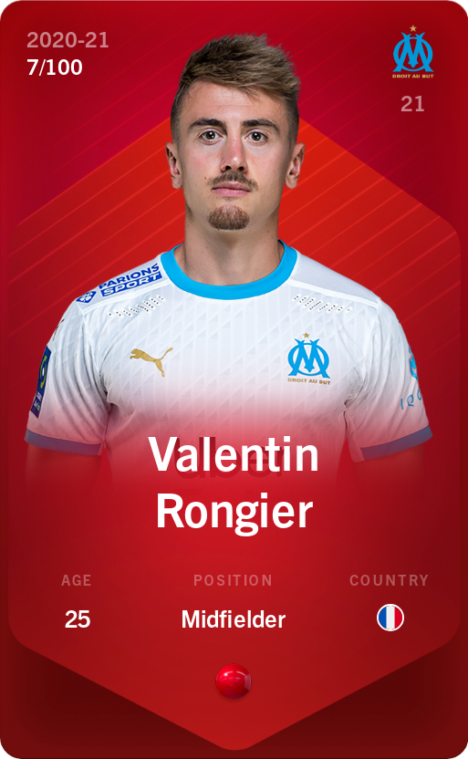 Sorare - Sorare Official - Valentin Rongier 2020-21 • Rare 7/100 - NFT # 91866865662375093846341981669877030310511258407839493380017759561532774945946