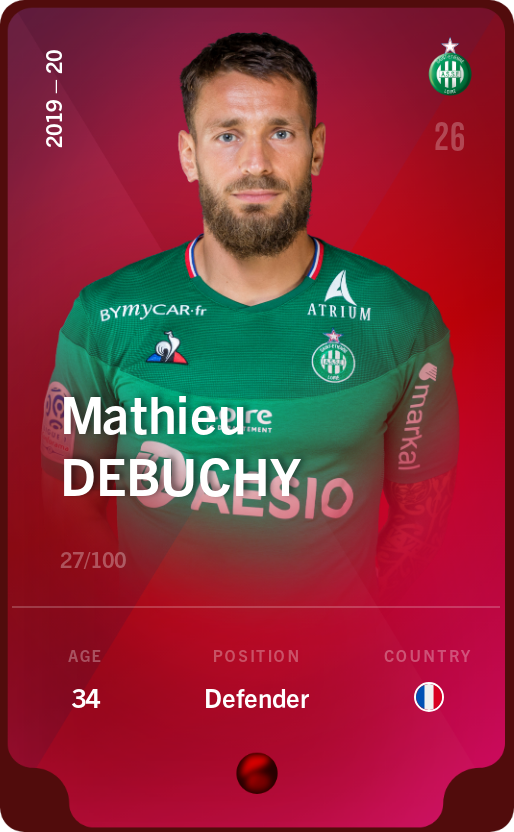 Sorare - Sorare Official - Mathieu Debuchy 2019-20 • Rare 27/100 - NFT # 19720015547829795926278692659336073110693807876321568971497702565615022718705