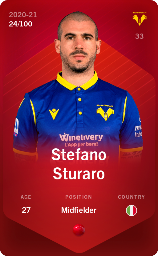 Sorare - Sorare Official - Stefano Sturaro 2020-21 • Rare 24/100 - NFT # 4124944448647401592650114229458448138619697978121275955891092993393200587265