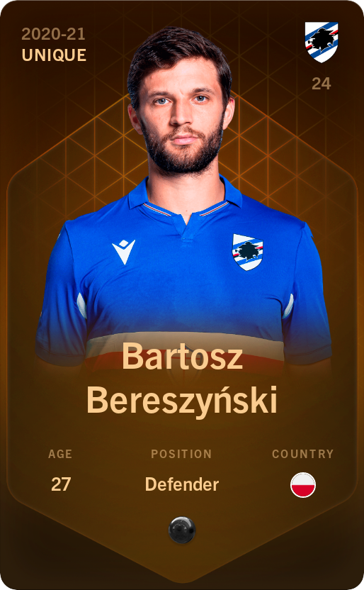 Sorare - Sorare Official - Bartosz Bereszyński 2020-21 • Unique - NFT # 12455203681200703925539444160251727515268454045579424573164405951068416494873