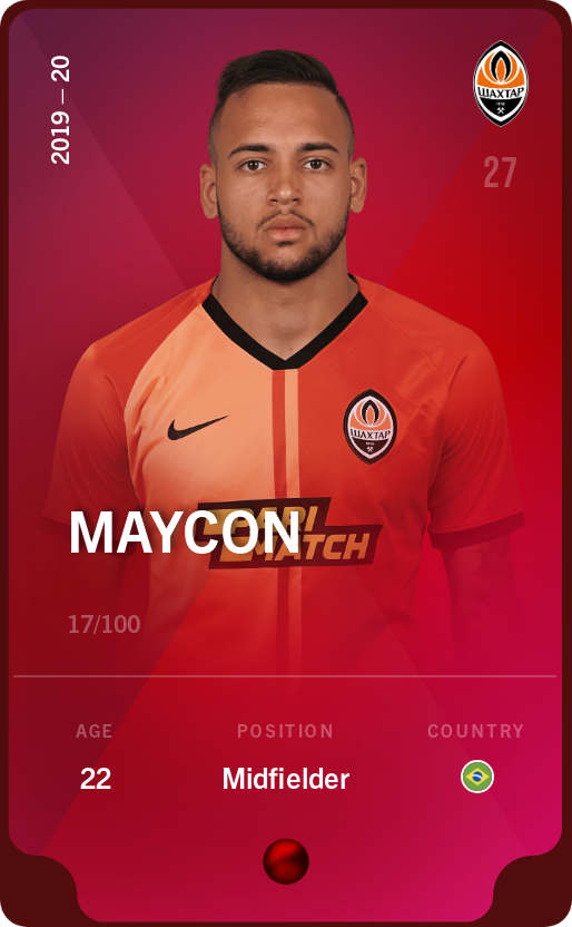 Sorare - Sorare Official - Maycon 2019-20 • Rare 17/100 - NFT # 69265190285446729754515576212828828173151652546336507317996596080987497666896