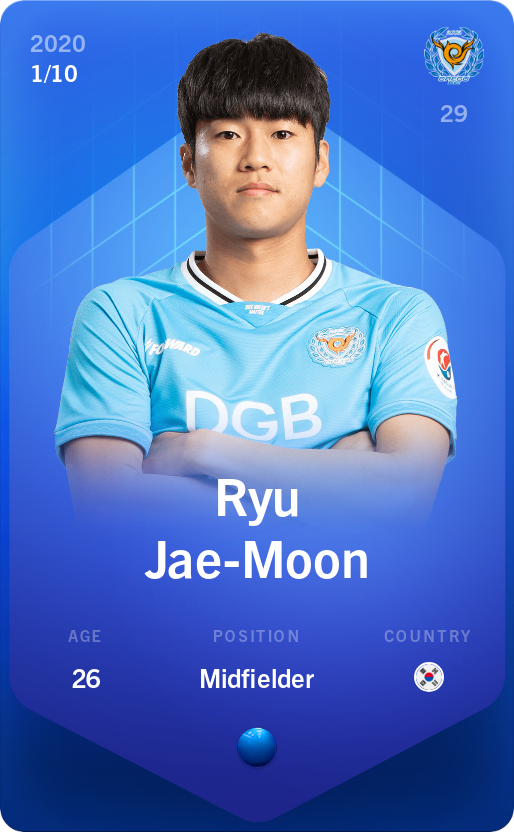 Sorare - Sorare Official - Ryu Jae-Moon 2020-21 • Super Rare 1/10 - NFT # 3004043800481409267258052524460013292415290376672500501918942996469868234962