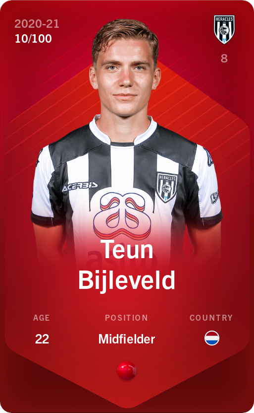 Sorare - Sorare Official - Teun Bijleveld 2020-21 • Rare 10/100 - NFT # 88711487789023180672847836310462963266213630833353325757553827760873636438754