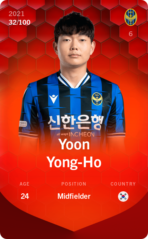 Sorare - Sorare Official - Yoon Yong-Ho 2021-22 • Rare 32/100 - NFT # 24694139686095106660669237235825802373994389893616107002261539284305358902738