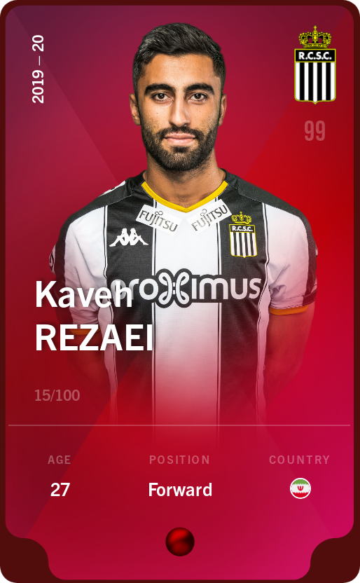 Sorare - Sorare Official - Kaveh Rezaei 2019-20 • Rare 15/100 - NFT # 30316811297926216652508222274932544438577803616959421102501621701558752902912