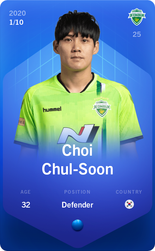 Sorare - Sorare Official - Choi Chul-Soon 2020-21 • Super Rare 1/10 - NFT # 112853892525331627004879108841550959618846130239599091269489458421242695397077