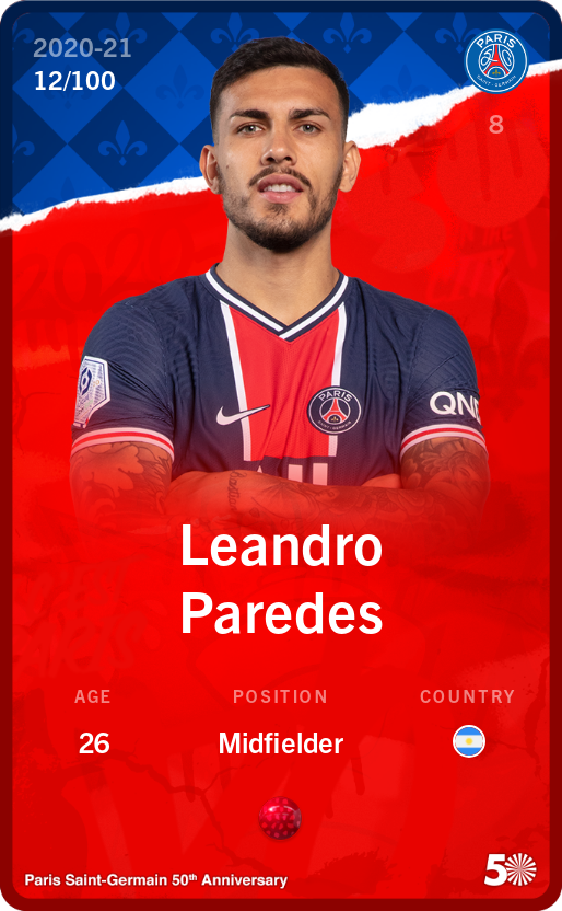 Sorare - Sorare Official - Leandro Paredes 2020-21 • Rare 12/100 - NFT # 1646916330949485314815447250784625637736305220855522531753657046090665580797
