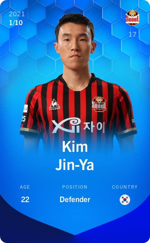 Sorare - Sorare Official - Kim Jin-Ya 2021-22 • Super Rare 1/10 - NFT # 13290913970545717146873688441951704581680723822376919192670249625655927695118