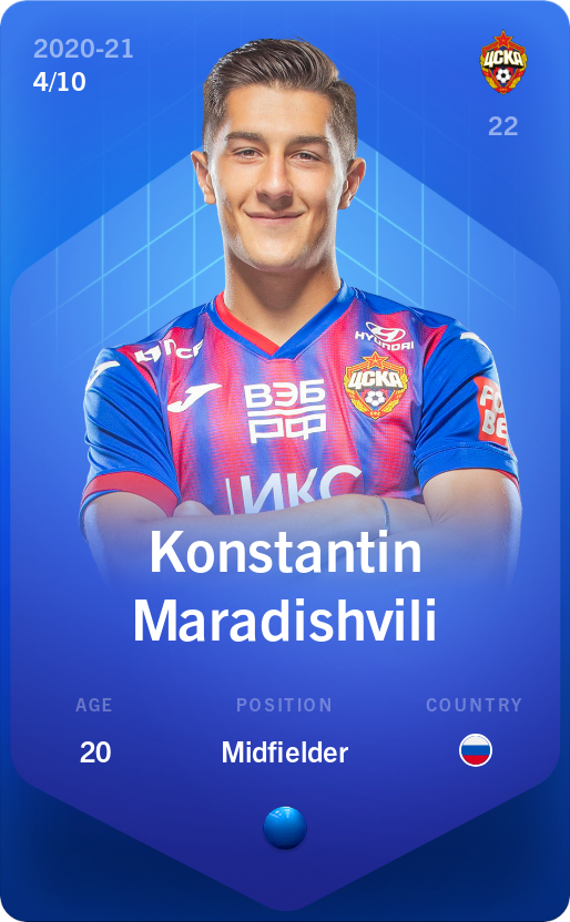 Sorare - Sorare Official - Konstantin Maradishvili 2020-21 • Super Rare 4/10 - NFT # 99559368814040311638112109351055572106158490493269858827622329875857810273811