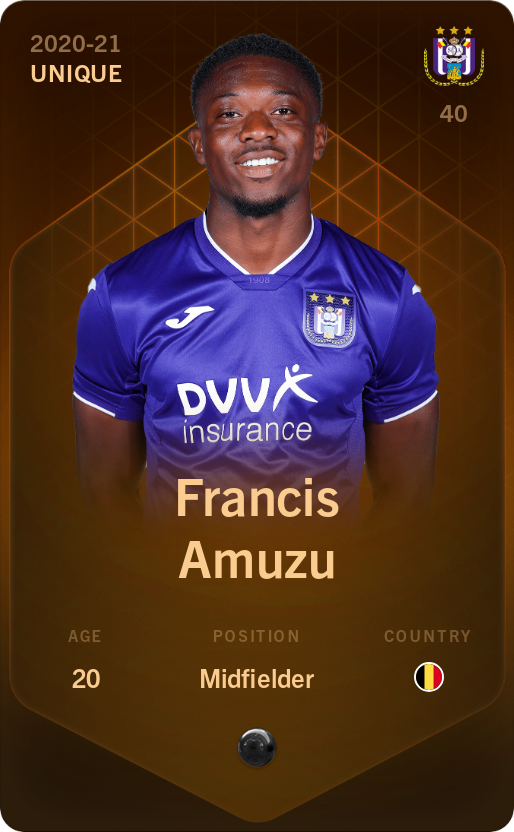 Sorare - Sorare Official - Francis Amuzu 2020-21 • Unique - NFT # 14583157755753425991818590264306719379297079660284235456490674868348546690607