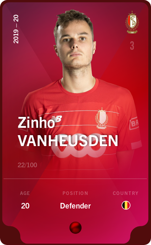 Sorare - Sorare Official - Zinho Vanheusden 2019-20 • Rare 22/100 - NFT # 108874183131996390103857114363006854567476835310727333184490570591921993115821