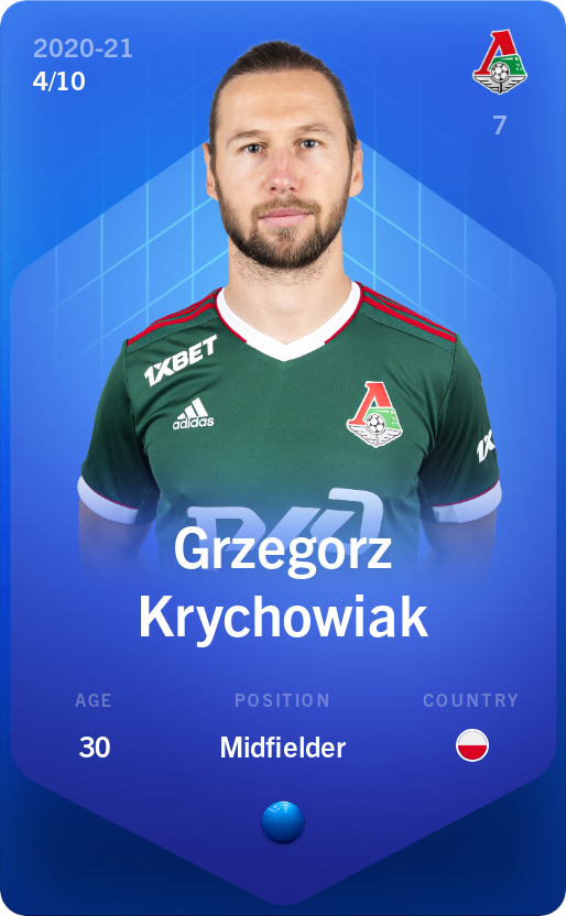 Sorare - Sorare Official - Grzegorz Krychowiak 2020-21 • Super Rare 4/10 - NFT # 112843765293470687155393755255225511443868821453769564465944854264782550368596