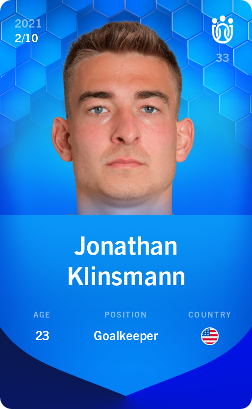Sorare - Sorare Official - Jonathan Klinsmann 2021-22 • Super Rare 2/10 - NFT # 36592378171316385718763441795275139723944377145482186569471350564839529213056