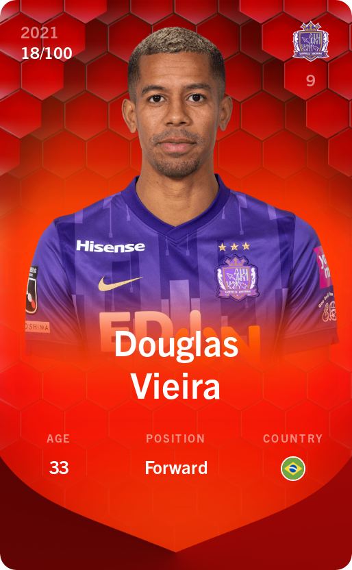 Sorare - Sorare Official - Douglas Vieira 2021-22 • Rare 18/100 - NFT # 10711934224186892357643618192777155284008256101034938212289001985486119996381