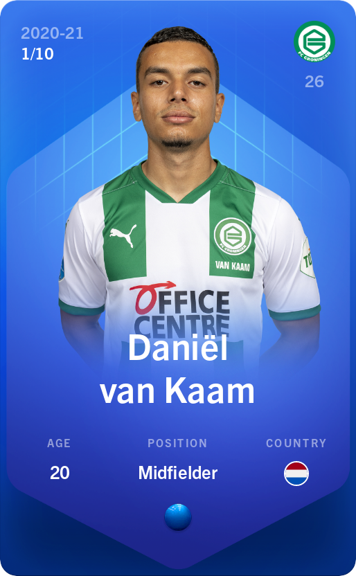 Sorare - Sorare Official - Daniël van Kaam 2020-21 • Super Rare 1/10 - NFT # 43068770278792556016591782434903230511622225912682213311098826262355278968685
