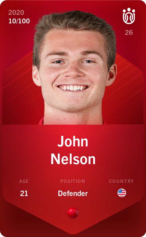 Sorare - Sorare Official - John Nelson 2020-21 • Rare 10/100 - NFT # 21552267265867373055287505498274994549078307068865016612333883768506456030192
