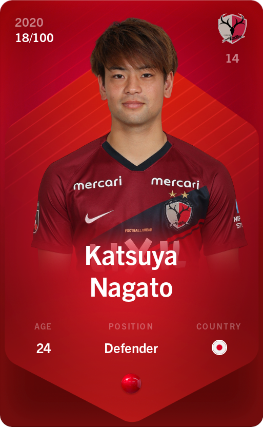 Sorare - Sorare Official - Katsuya Nagato 2020-21 • Rare 18/100 - NFT # 46360951970421734011015844081748688651975067806741312759470719355379104768355