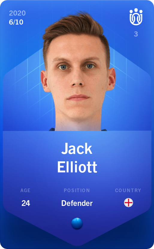 Sorare - Sorare Official - Jack Elliott 2020-21 • Super Rare 6/10 - NFT # 6861884146969743519579941568022745321431151592430597465933024912303047891180