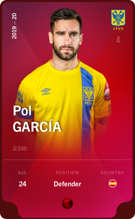Sorare - Sorare Official - Pol García 2019-20 • Rare 3/100 - NFT # 28441270306379560011049397353618302852414361187345239758579013325724064179053
