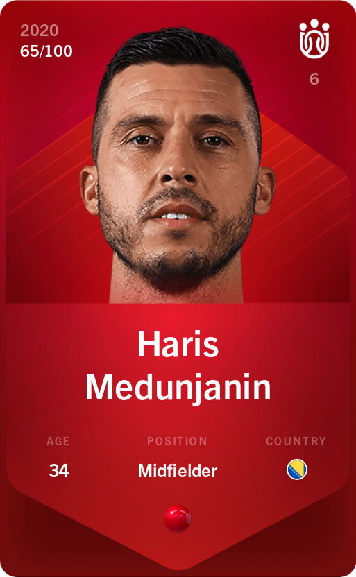 Sorare - Sorare Official - Haris Medunjanin 2020-21 • Rare 65/100 - NFT # 43019019086290644928805953655981911942512550928370179530828693110197783484129