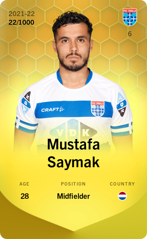 Sorare - Sorare Official - Mustafa Saymak 2021-22 • Limited 22/1000 - NFT # 72330230767017930366426899265683197310108495188377844440935993816637340501230