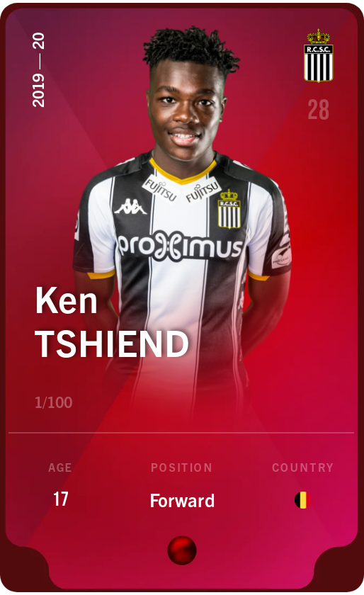 Sorare - Sorare Official - Ken Tshiend 2019-20 • Rare 1/100 - NFT # 31413329104767669789367098210310372599327678399899941374571294848642357882985