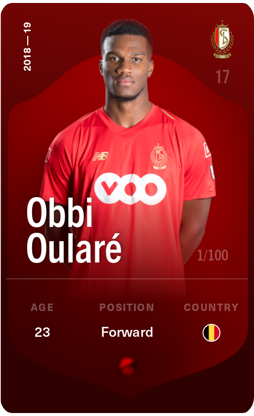 Sorare - Sorare Official - Obbi Oularé 2018-19 • Rare 1/100 - NFT # 75857052870027239426227210139876340196152986743186031663311090694119732350320