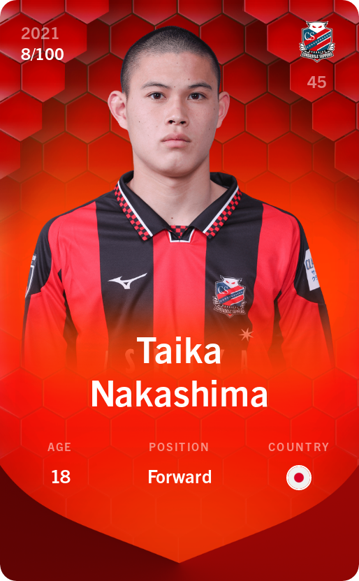 Sorare - Sorare Official - Taika Nakashima 2021-22 • Rare 8/100 - NFT # 50843862533936174204825201969554004882536453762132466804547915770730935472652